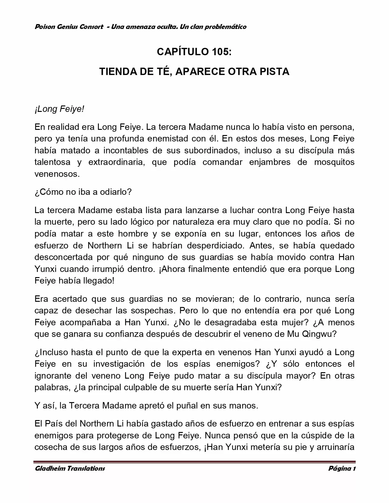 Poison Genious Consort (Novela) - Capítulo 105 - Página 1 - LectorTMOo