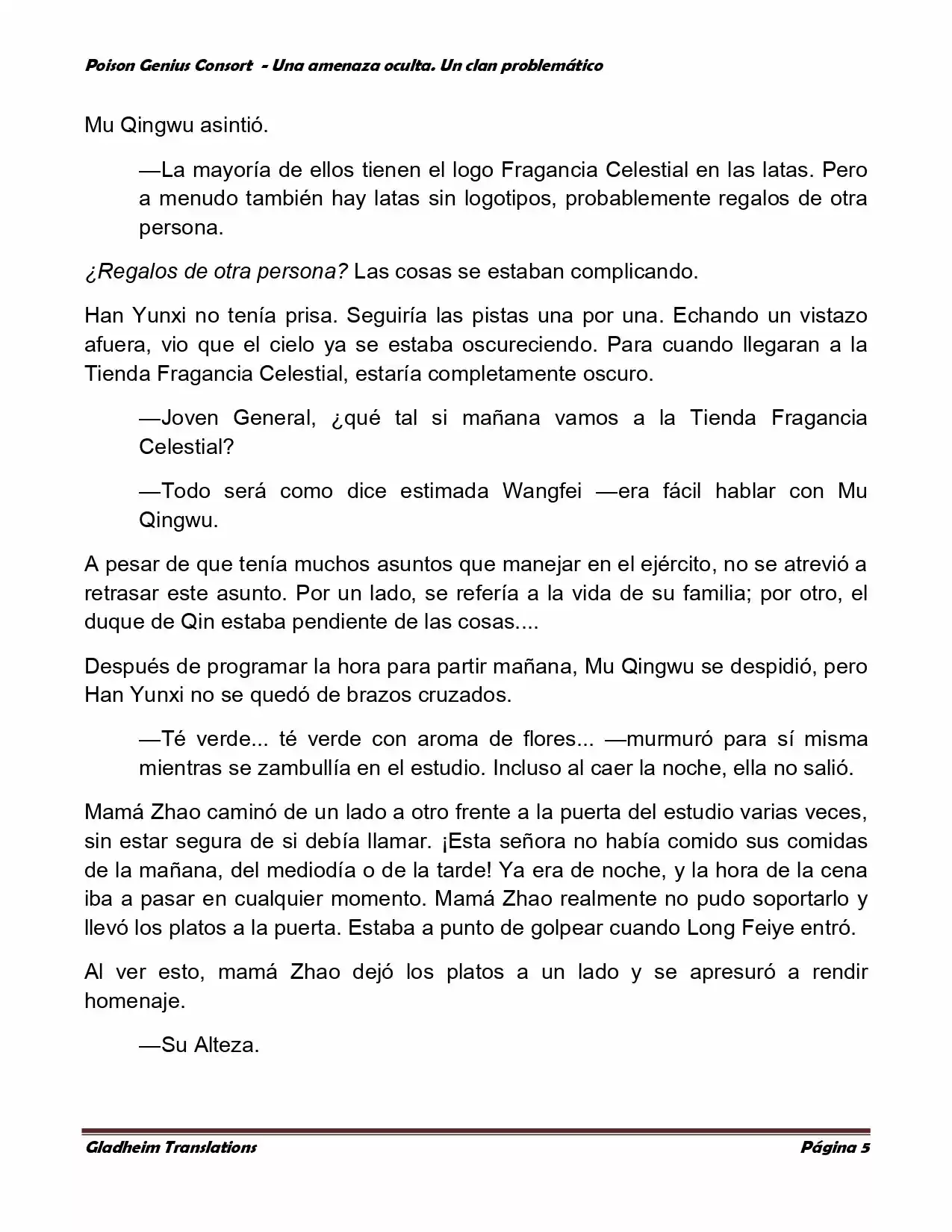 Poison Genious Consort (Novela) - Capítulo 106 - Página 5 - LectorTMOo