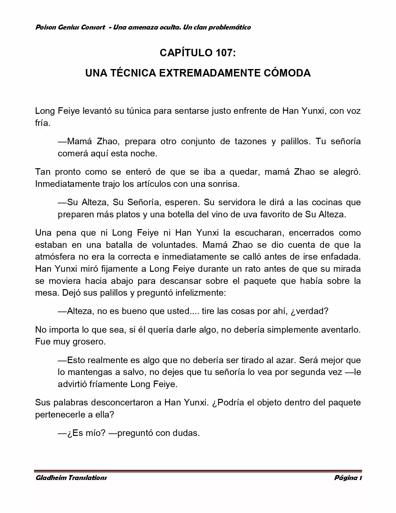 Poison Genious Consort (Novela) - Capítulo 107 - Página 1 - LectorTMOo