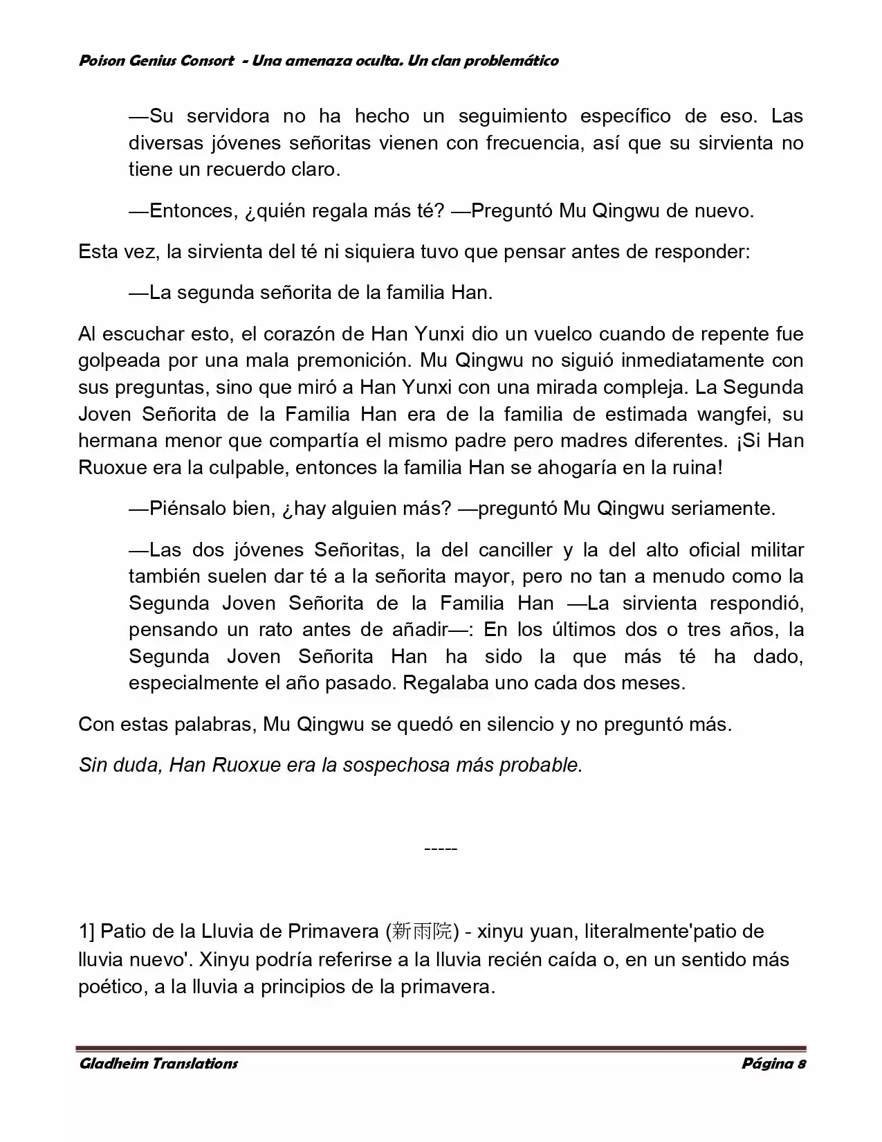 Poison Genious Consort (Novela) - Capítulo 108 - Página 8 - LectorTMOo
