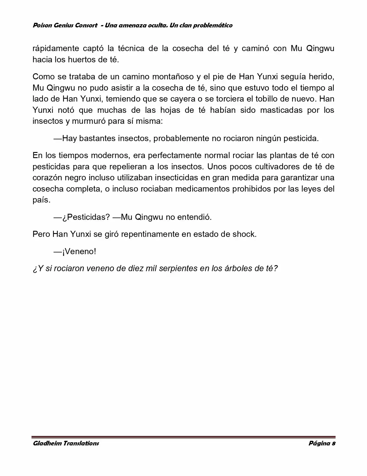 Poison Genious Consort (Novela) - Capítulo 109 - Página 8 - LectorTMOo