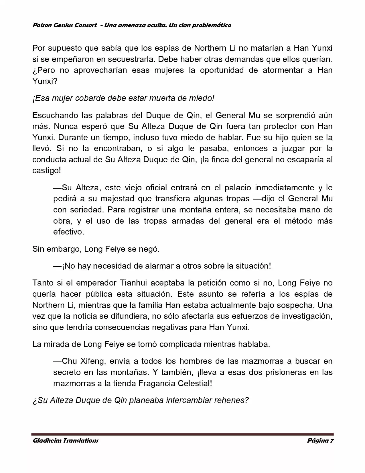 Poison Genious Consort (Novela) - Capítulo 111 - Página 7 - LectorTMOo
