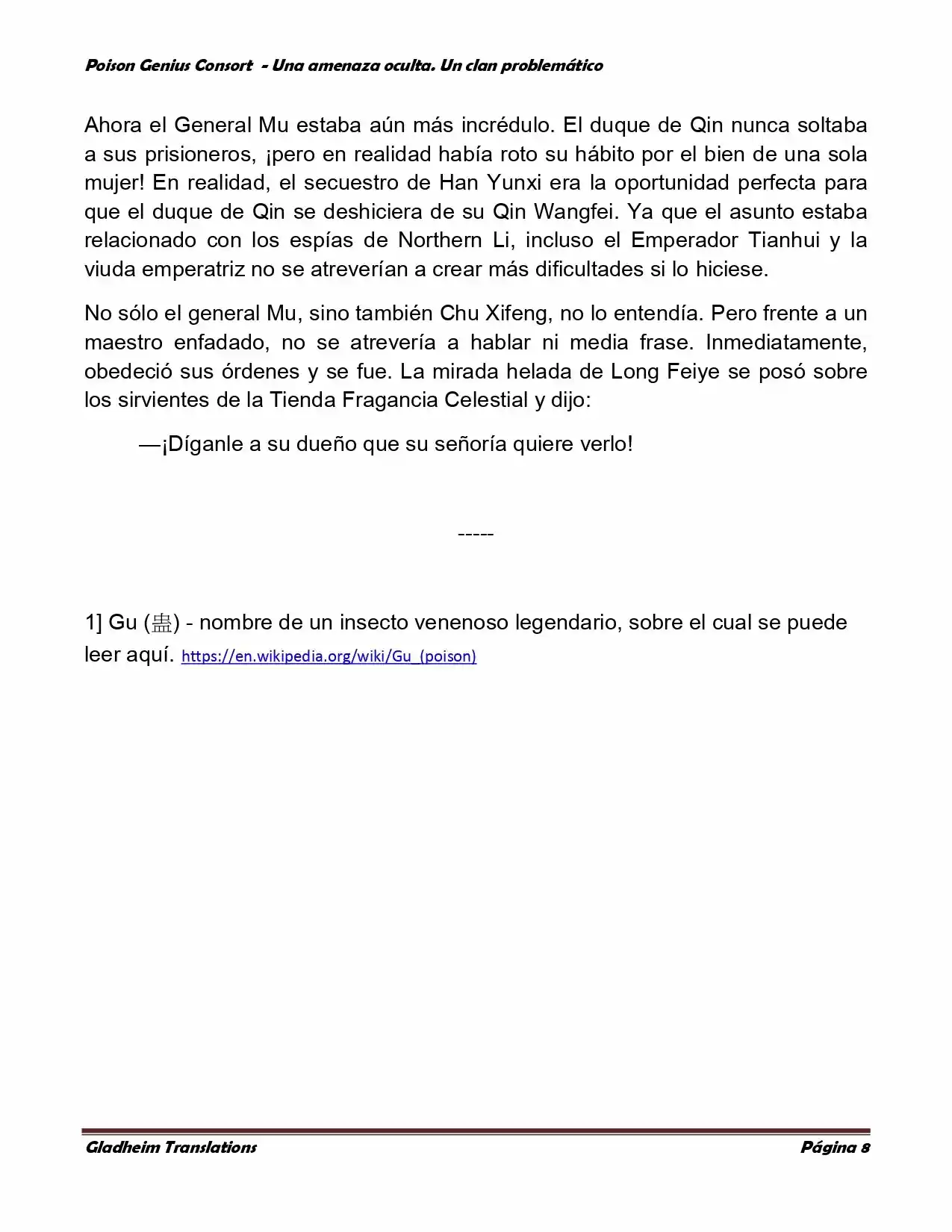 Poison Genious Consort (Novela) - Capítulo 111 - Página 8 - LectorTMOo