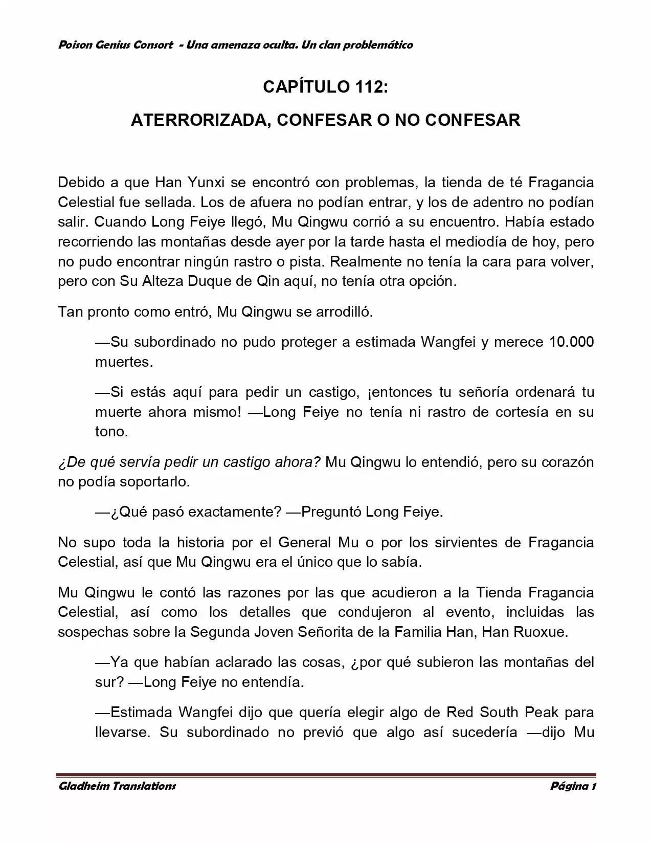 Poison Genious Consort (Novela) - Capítulo 112 - Página 1 - LectorTMOo