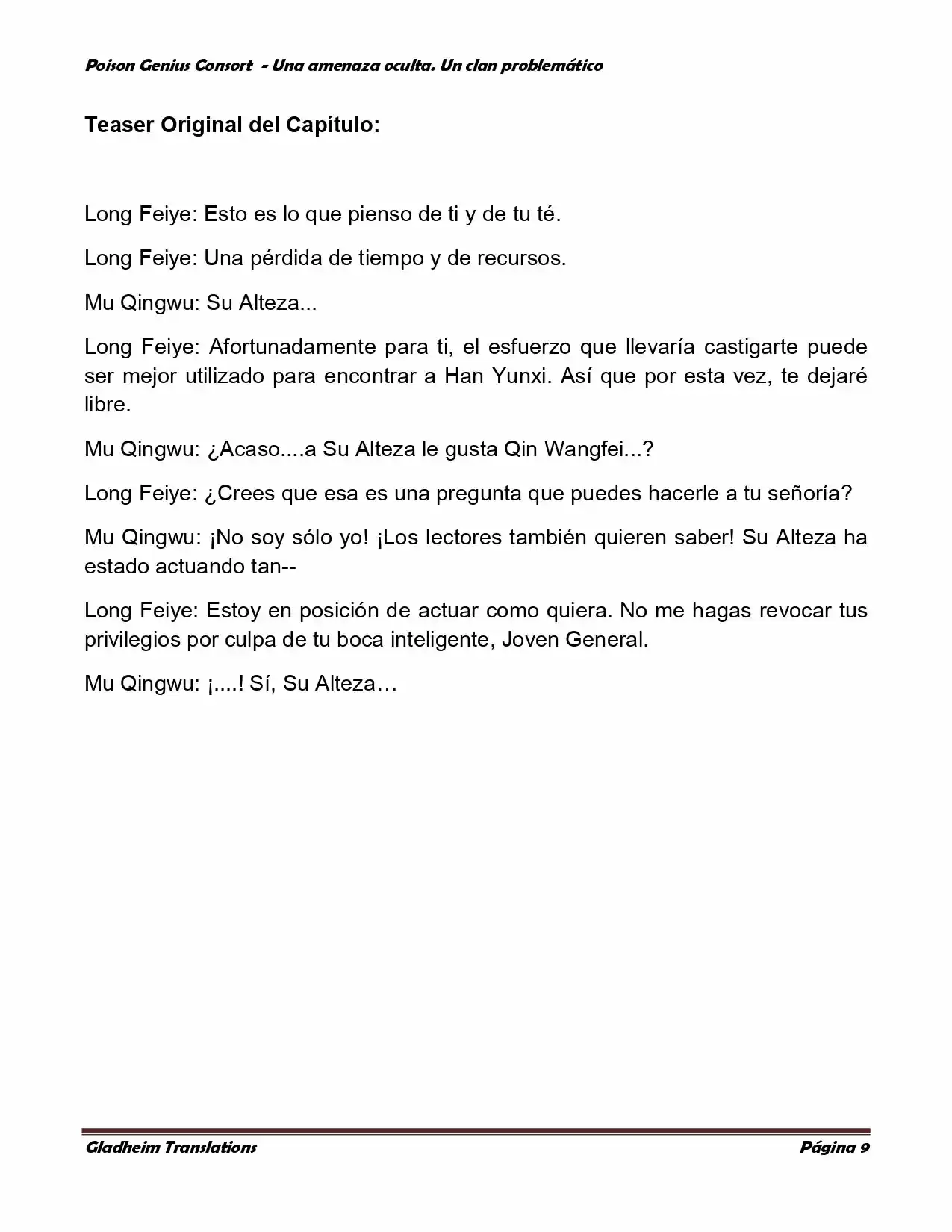 Poison Genious Consort (Novela) - Capítulo 112 - Página 9 - LectorTMOo
