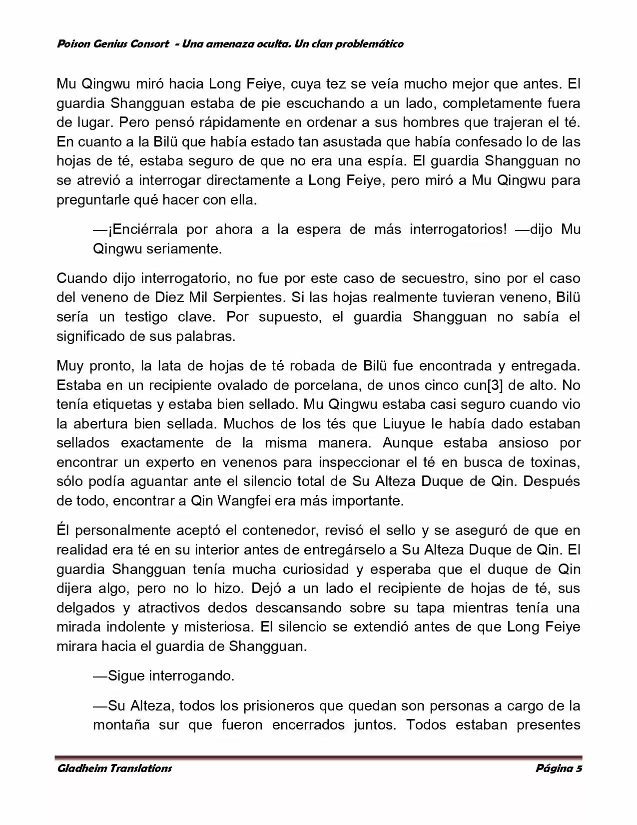 Poison Genious Consort (Novela) - Capítulo 113 - Página 5 - LectorTMOo