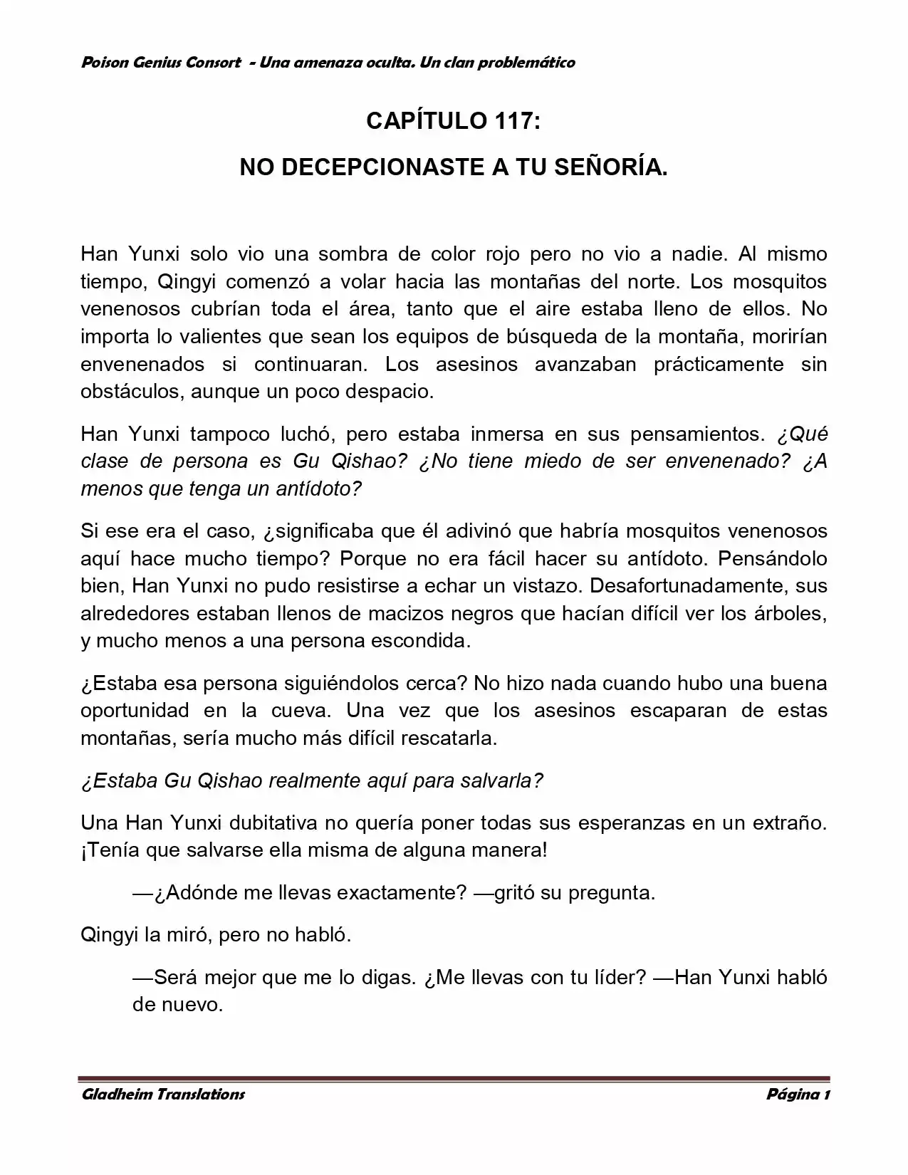 Poison Genious Consort (Novela) - Capítulo 117 - Página 1 - LectorTMOo