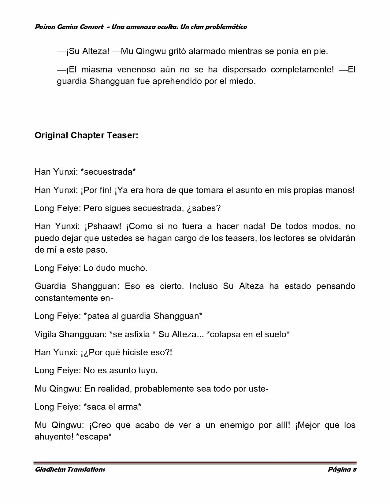Poison Genious Consort (Novela) - Capítulo 117 - Página 8 - LectorTMOo