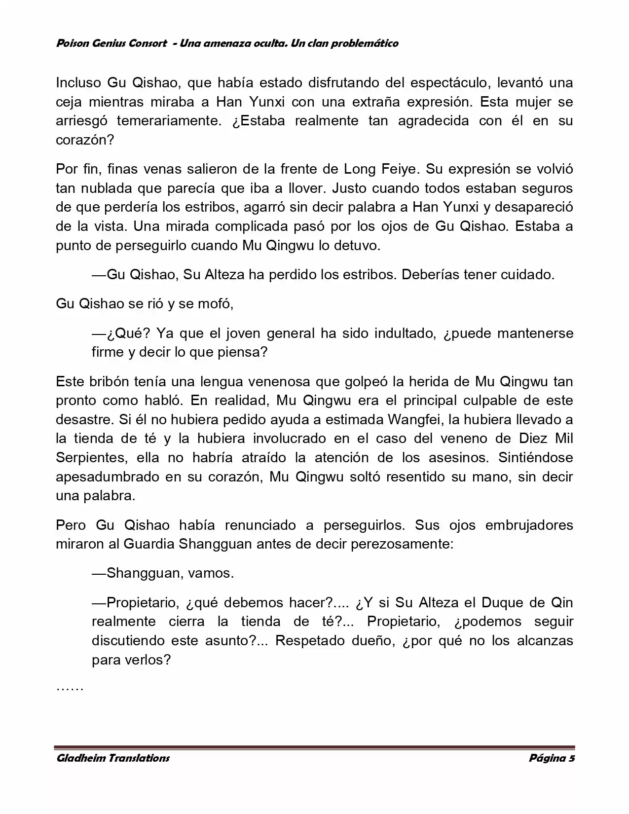 Poison Genious Consort (Novela) - Capítulo 122 - Página 5 - LectorTMOo