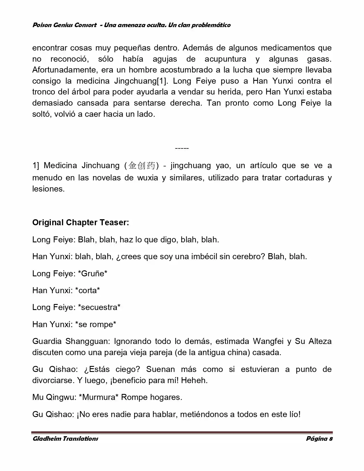 Poison Genious Consort (Novela) - Capítulo 122 - Página 8 - LectorTMOo