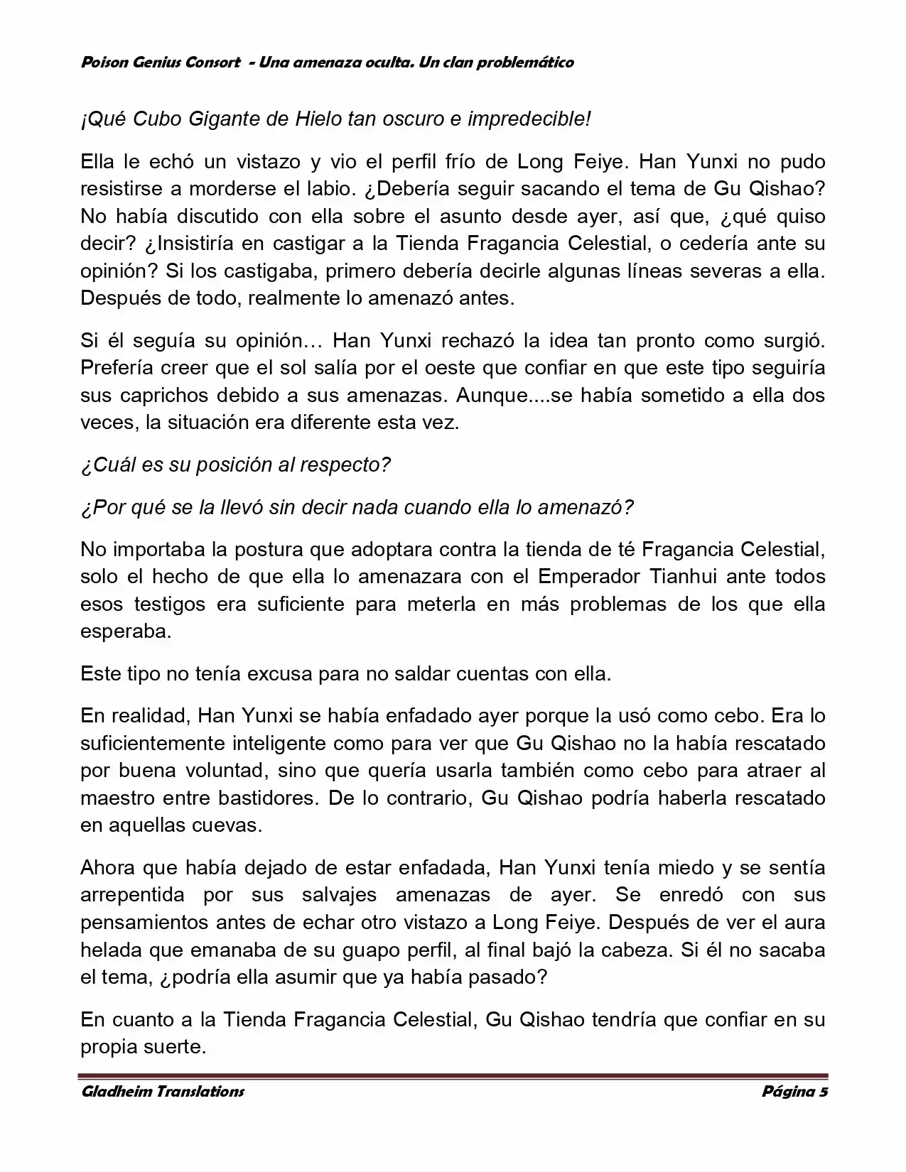 Poison Genious Consort (Novela) - Capítulo 124 - Página 5 - LectorTMOo