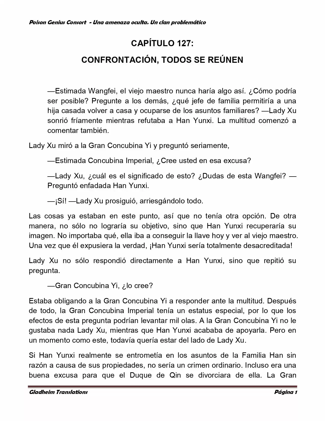 Poison Genious Consort (Novela) - Capítulo 127 - Página 1 - LectorTMOo