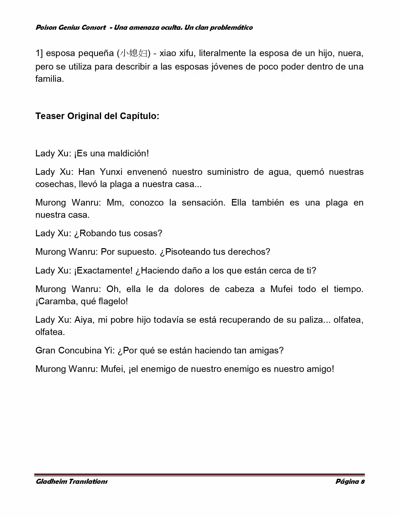 Poison Genious Consort (Novela) - Capítulo 127 - Página 8 - LectorTMOo