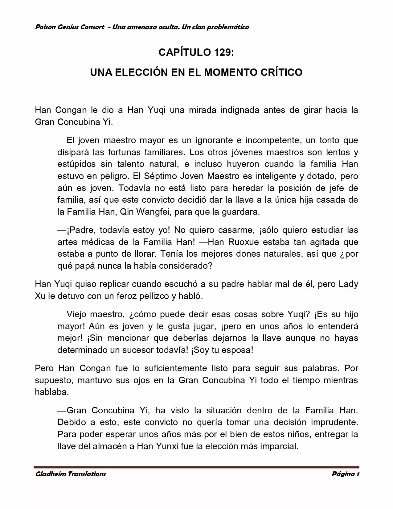 Poison Genious Consort (Novela) - Capítulo 129 - Página 1 - LectorTMOo