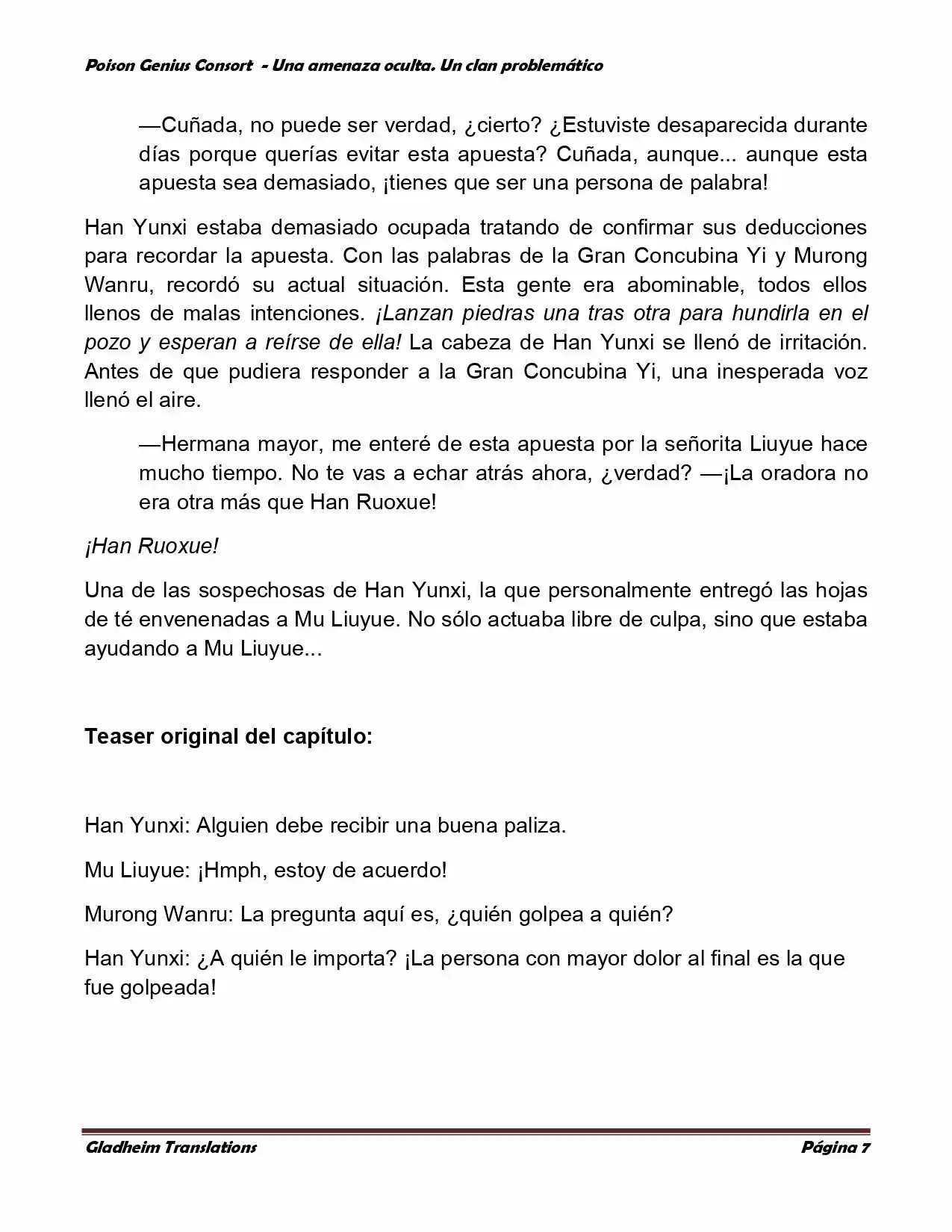 Poison Genious Consort (Novela) - Capítulo 133 - Página 7 - LectorTMOo