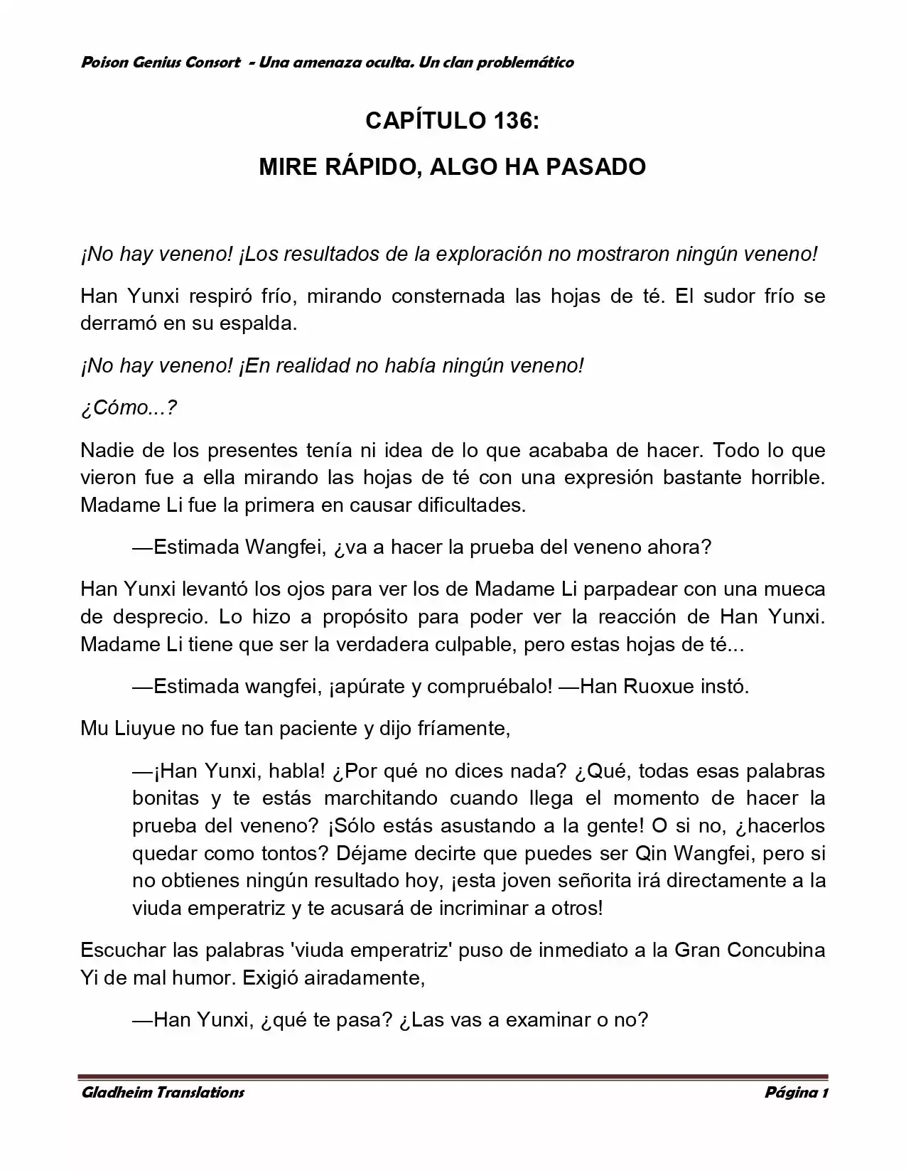 Poison Genious Consort (Novela) - Capítulo 136 - Página 1 - LectorTMOo