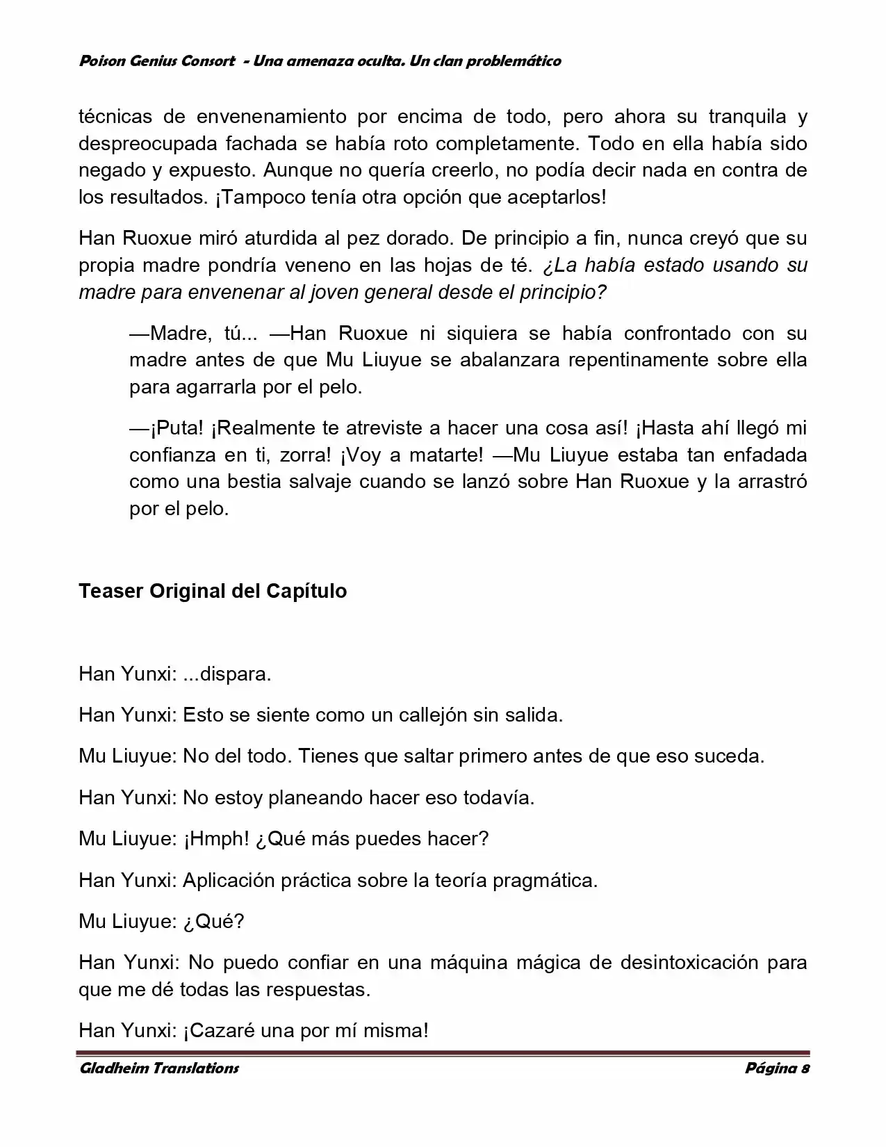 Poison Genious Consort (Novela) - Capítulo 136 - Página 8 - LectorTMOo