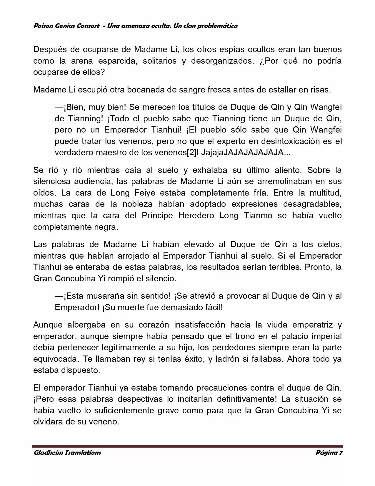 Poison Genious Consort (Novela) - Capítulo 137 - Página 7 - LectorTMOo