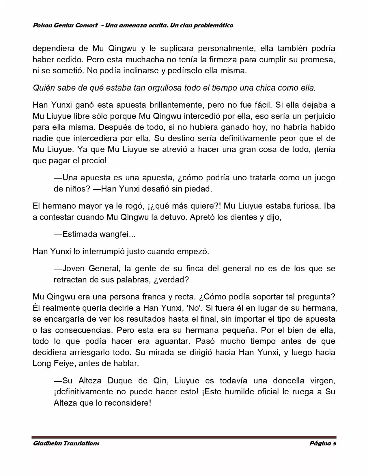 Poison Genious Consort (Novela) - Capítulo 138 - Página 5 - LectorTMOo