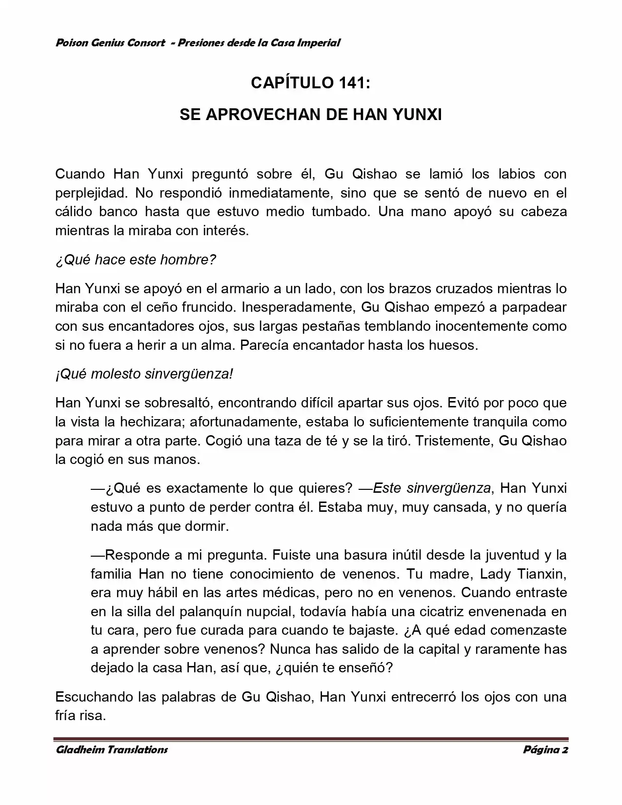 Poison Genious Consort (Novela) - Capítulo 141 - Página 2 - LectorTMOo