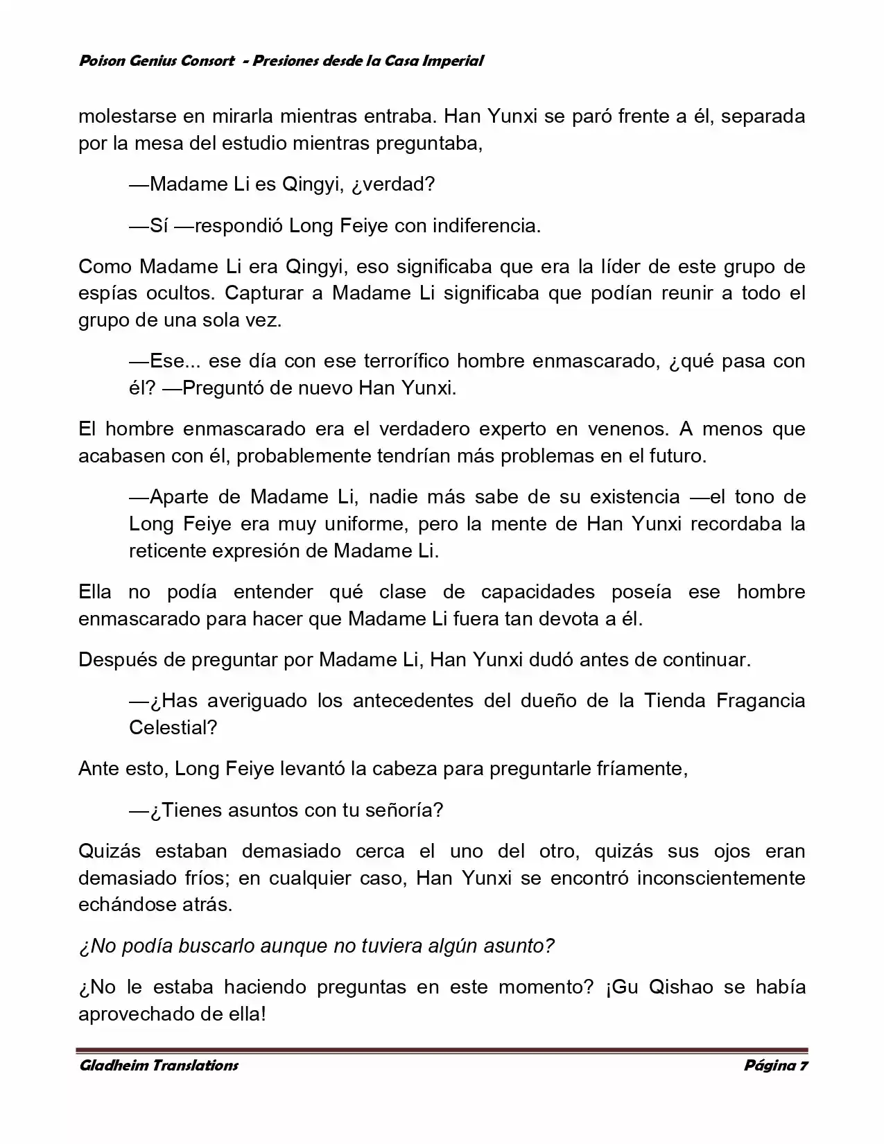Poison Genious Consort (Novela) - Capítulo 141 - Página 7 - LectorTMOo