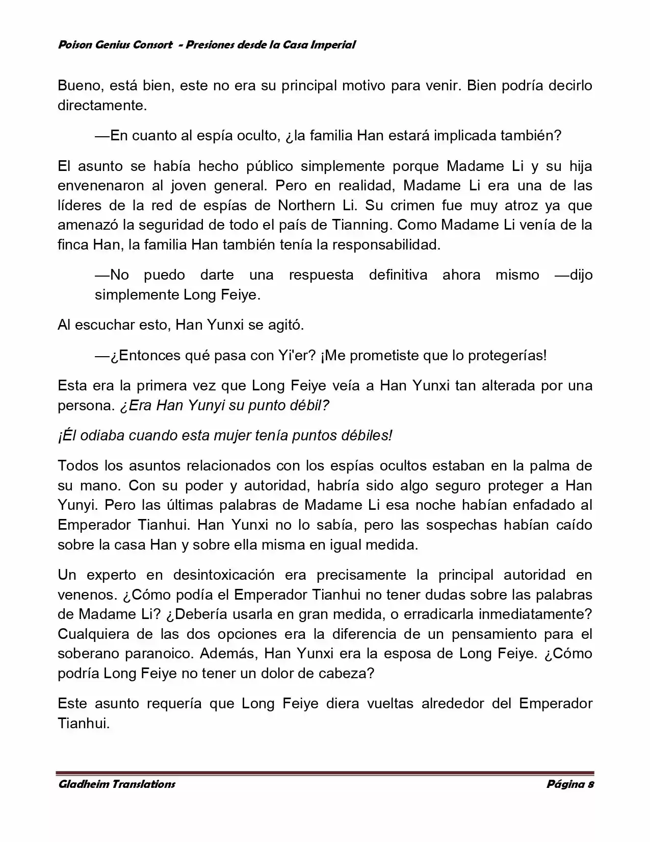 Poison Genious Consort (Novela) - Capítulo 141 - Página 8 - LectorTMOo