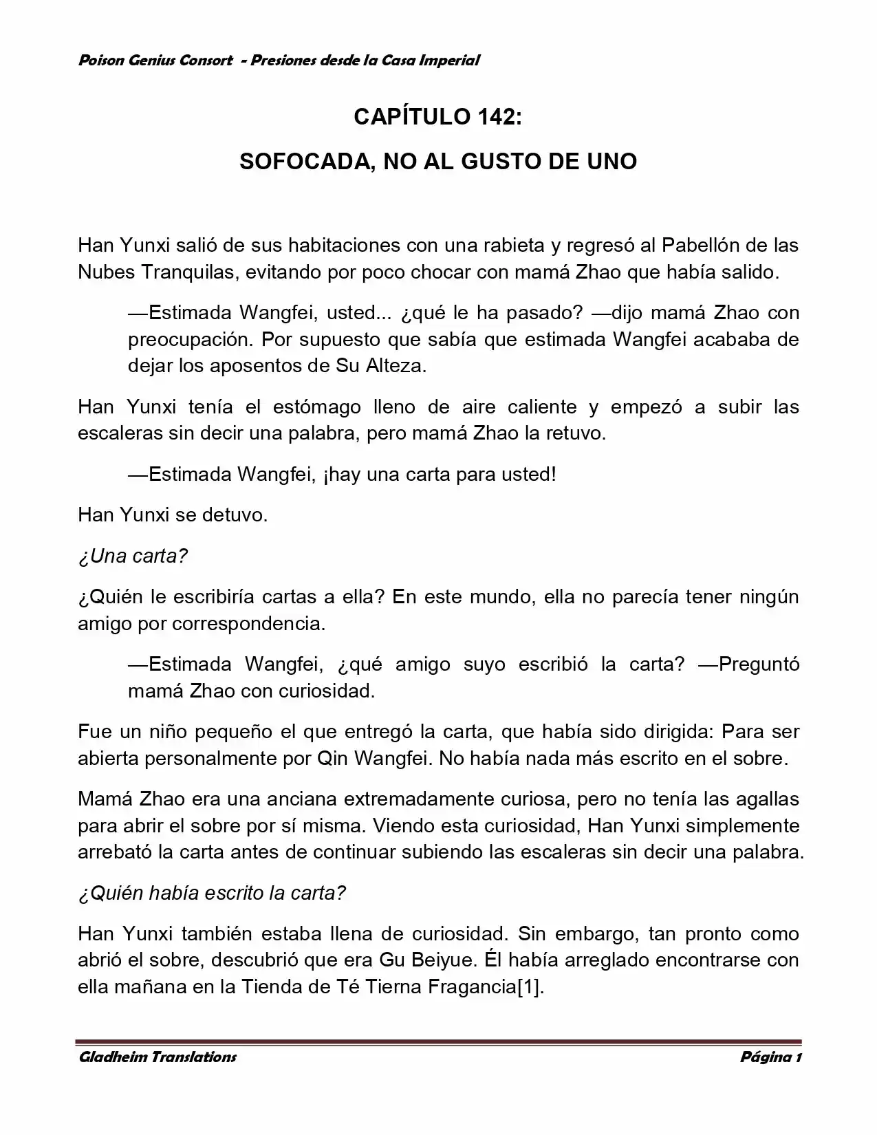 Poison Genious Consort (Novela) - Capítulo 142 - Página 1 - LectorTMOo