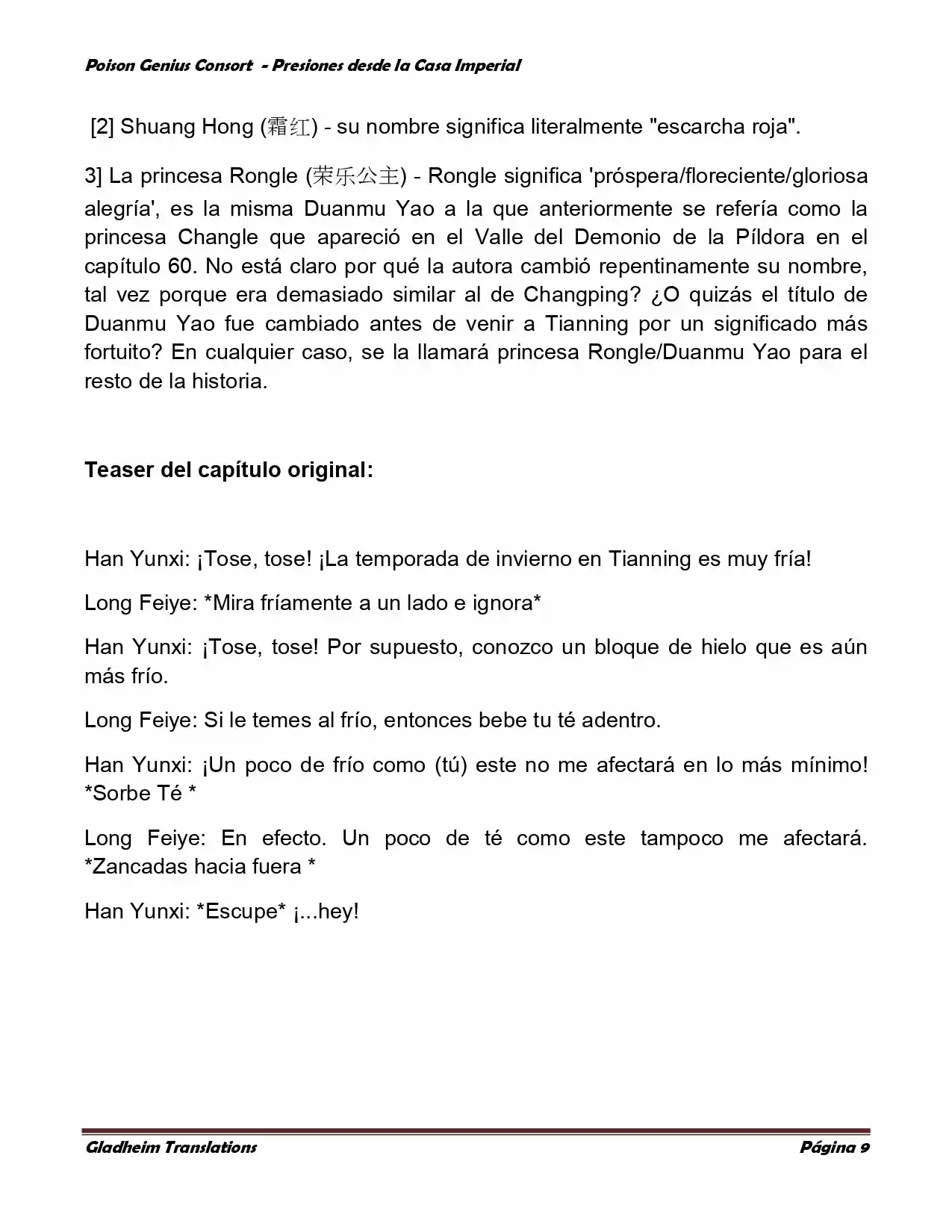 Poison Genious Consort (Novela) - Capítulo 142 - Página 9 - LectorTMOo