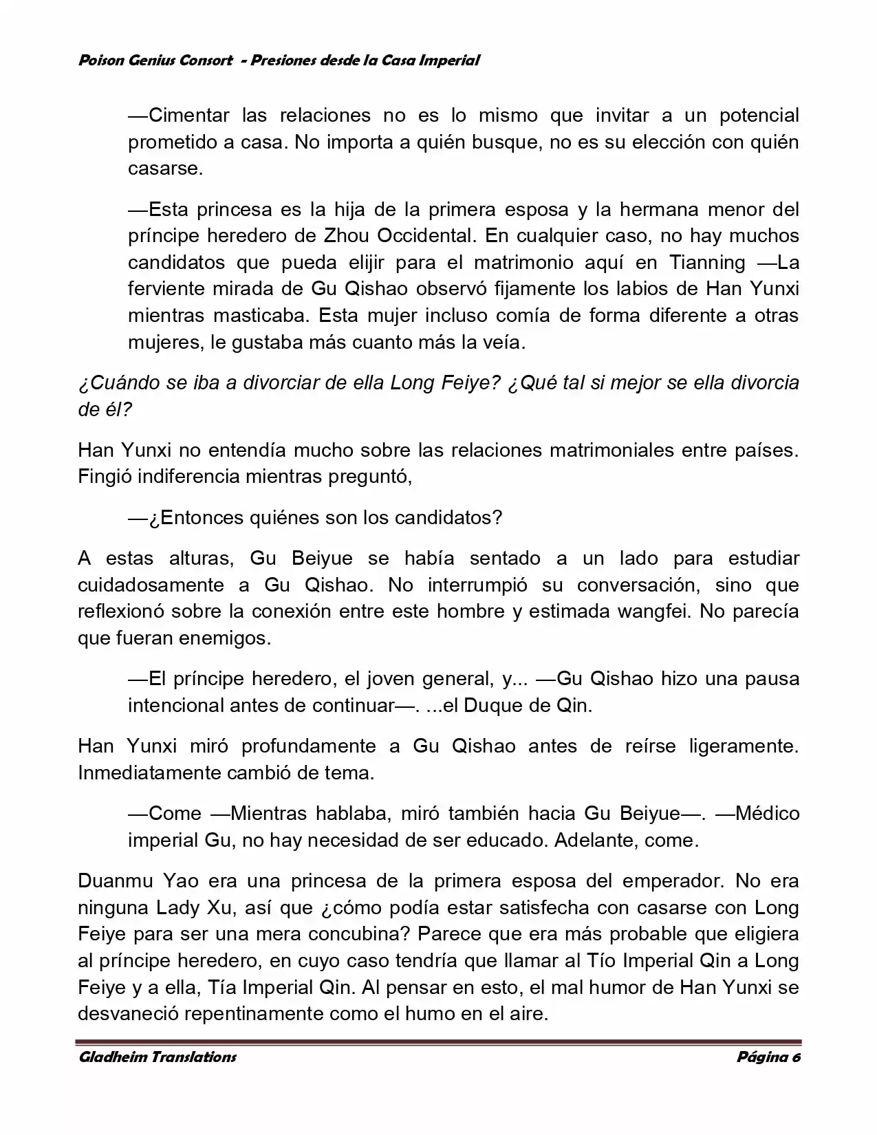 Poison Genious Consort (Novela) - Capítulo 145 - Página 6 - LectorTMOo