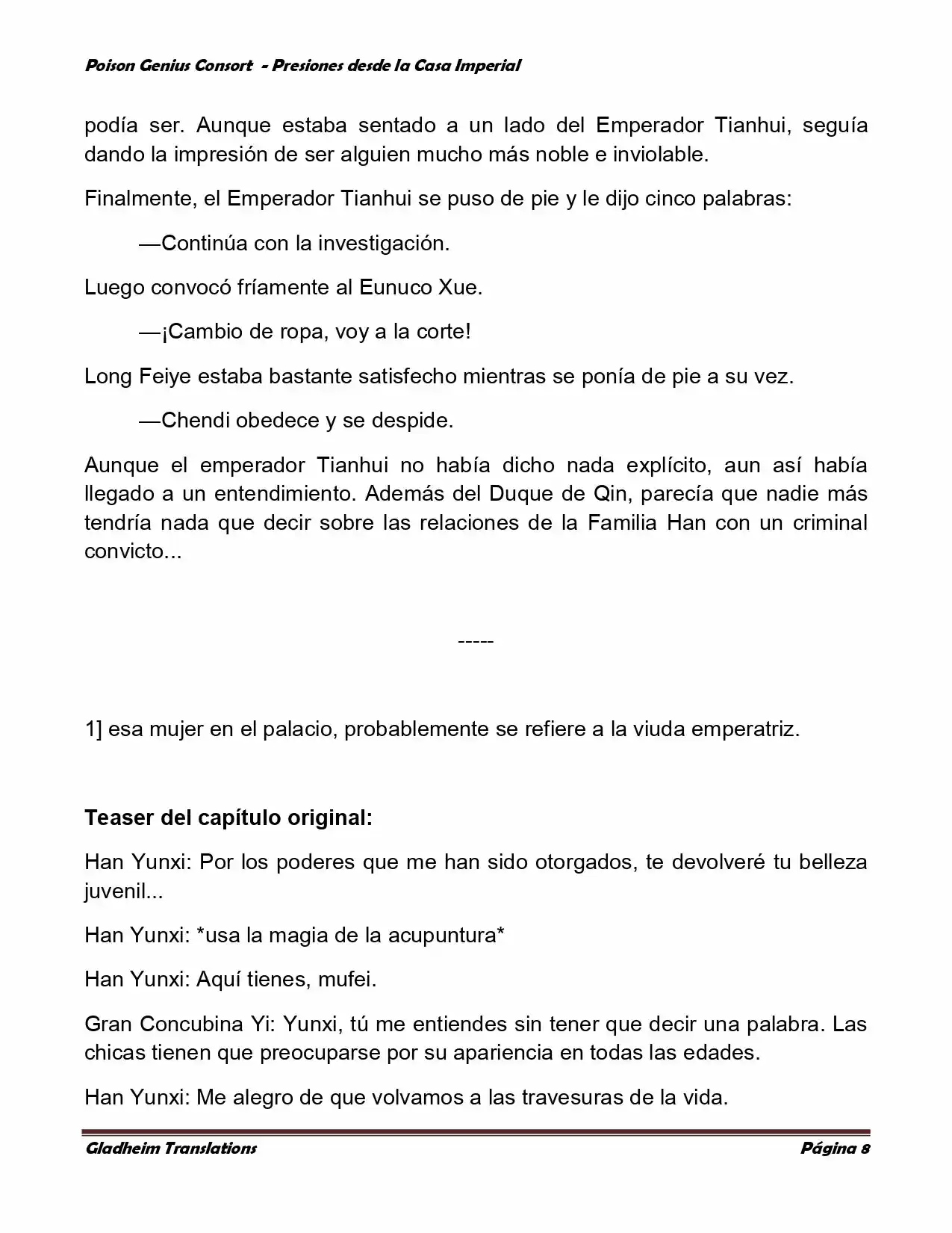 Poison Genious Consort (Novela) - Capítulo 146 - Página 8 - LectorTMOo