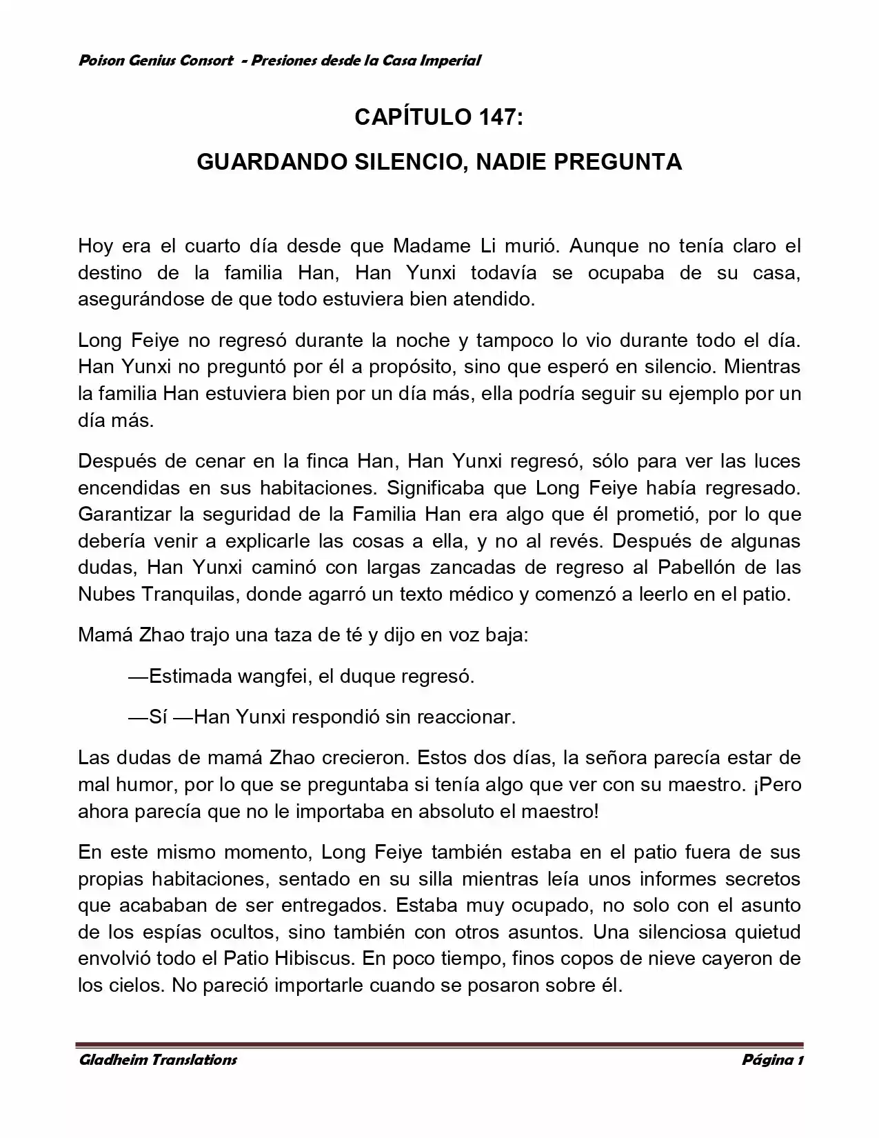 Poison Genious Consort (Novela) - Capítulo 147 - Página 1 - LectorTMOo