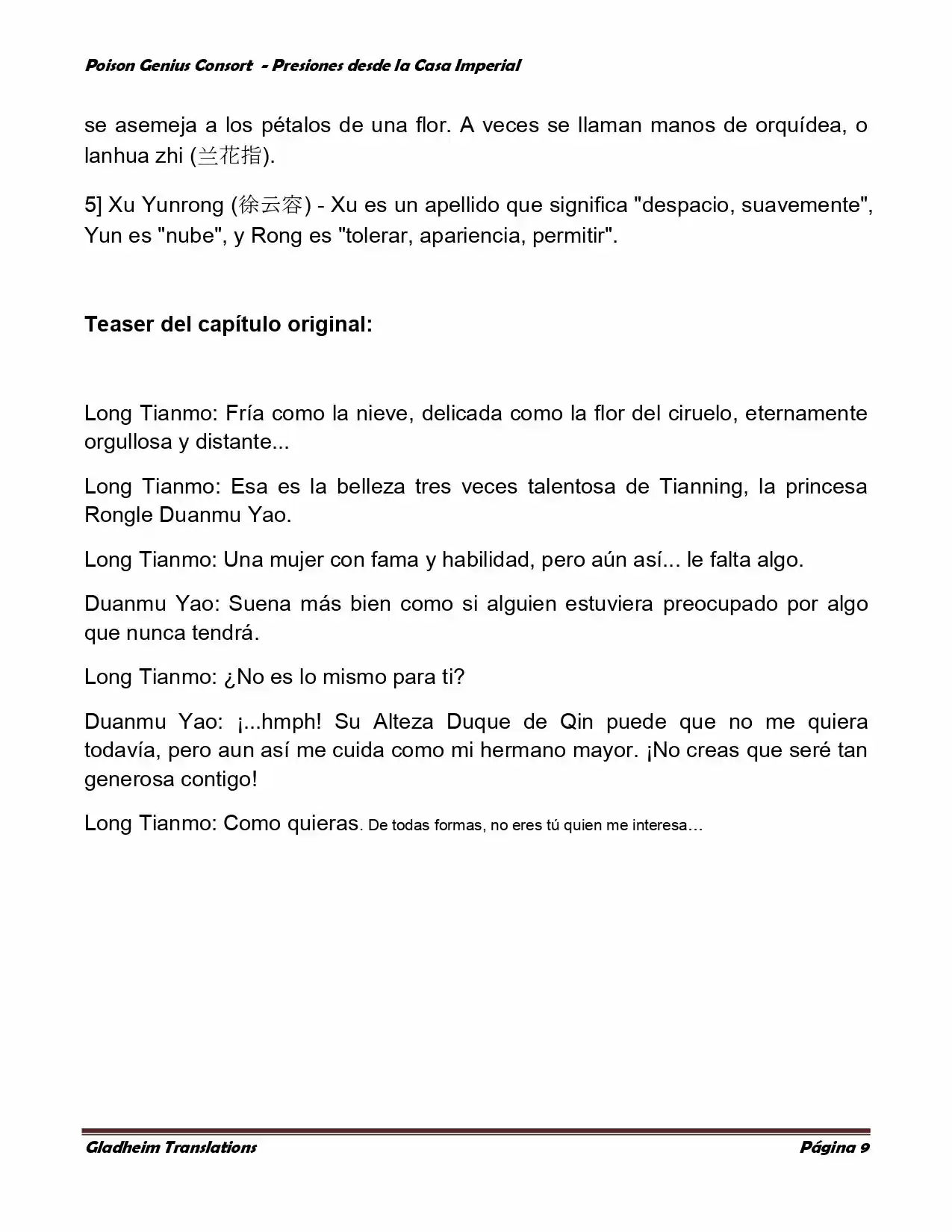 Poison Genious Consort (Novela) - Capítulo 149 - Página 9 - LectorTMOo