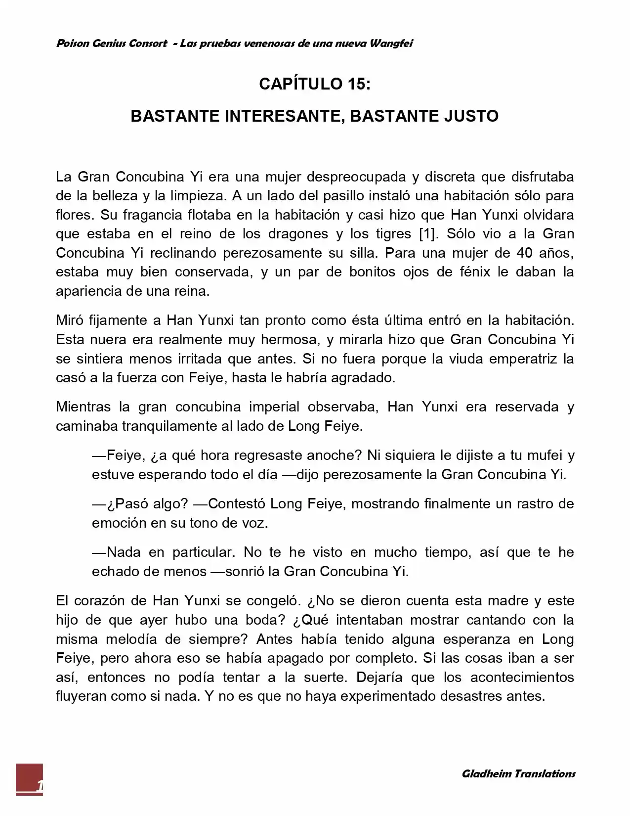 Poison Genious Consort (Novela) - Capítulo 15 - Página 1 - LectorTMOo
