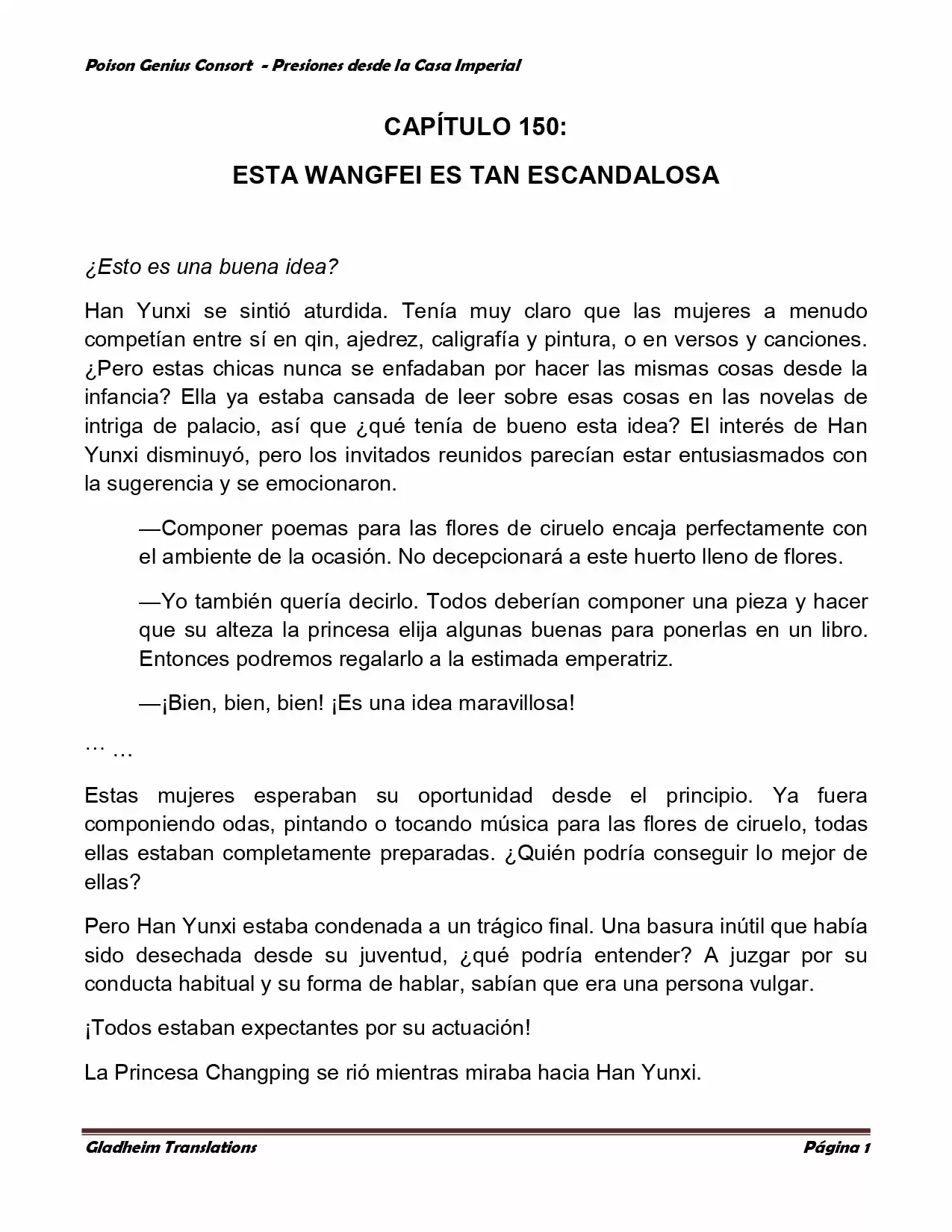 Poison Genious Consort (Novela) - Capítulo 150 - Página 1 - LectorTMOo