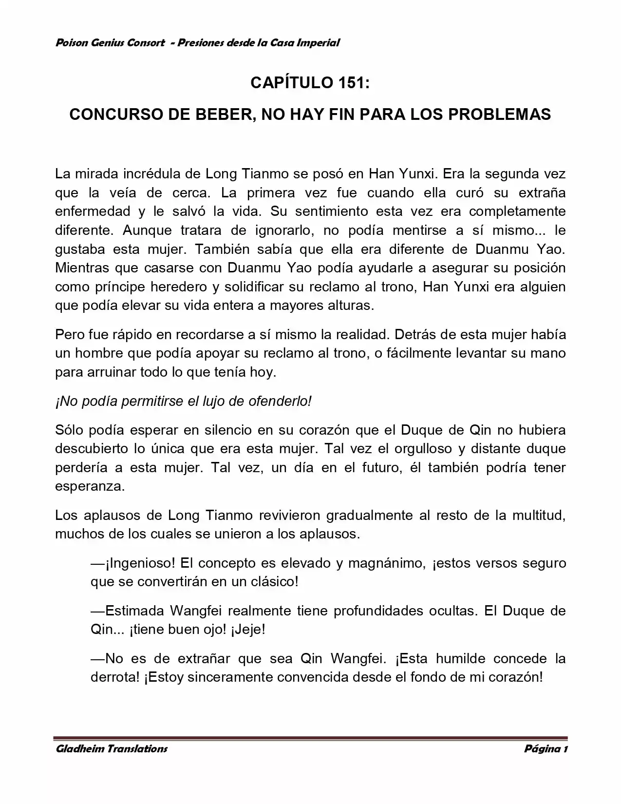 Poison Genious Consort (Novela) - Capítulo 151 - Página 1 - LectorTMOo