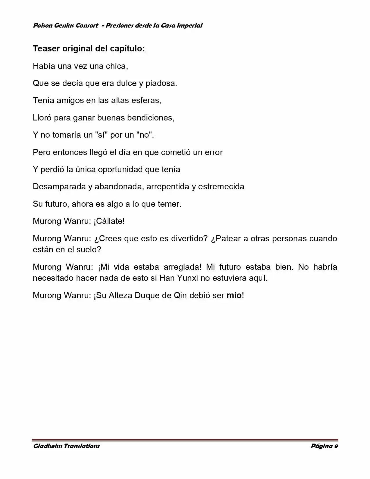 Poison Genious Consort (Novela) - Capítulo 157 - Página 9 - LectorTMOo