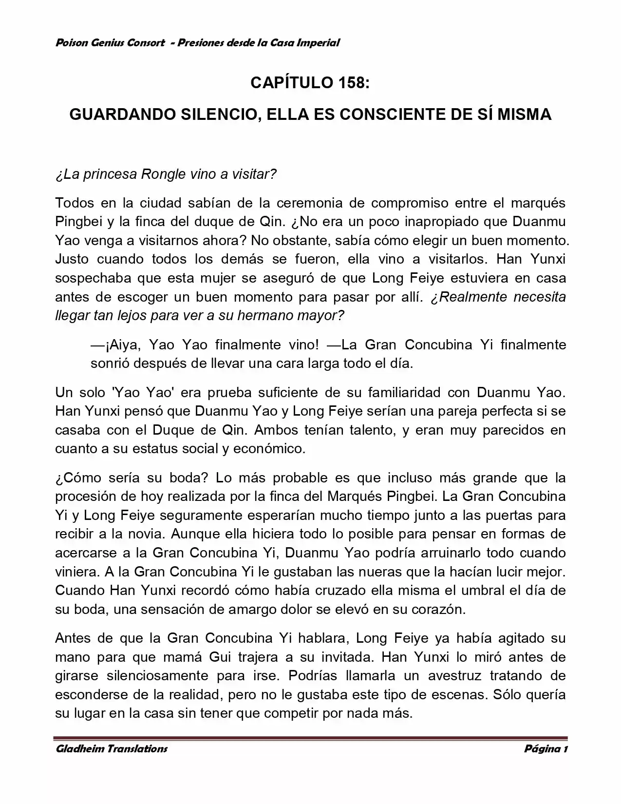 Poison Genious Consort (Novela) - Capítulo 158 - Página 1 - LectorTMOo