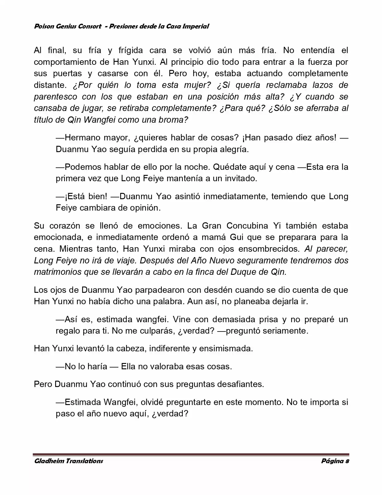 Poison Genious Consort (Novela) - Capítulo 158 - Página 8 - LectorTMOo