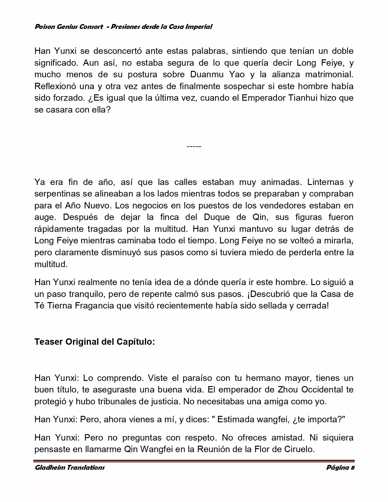 Poison Genious Consort (Novela) - Capítulo 159 - Página 8 - LectorTMOo