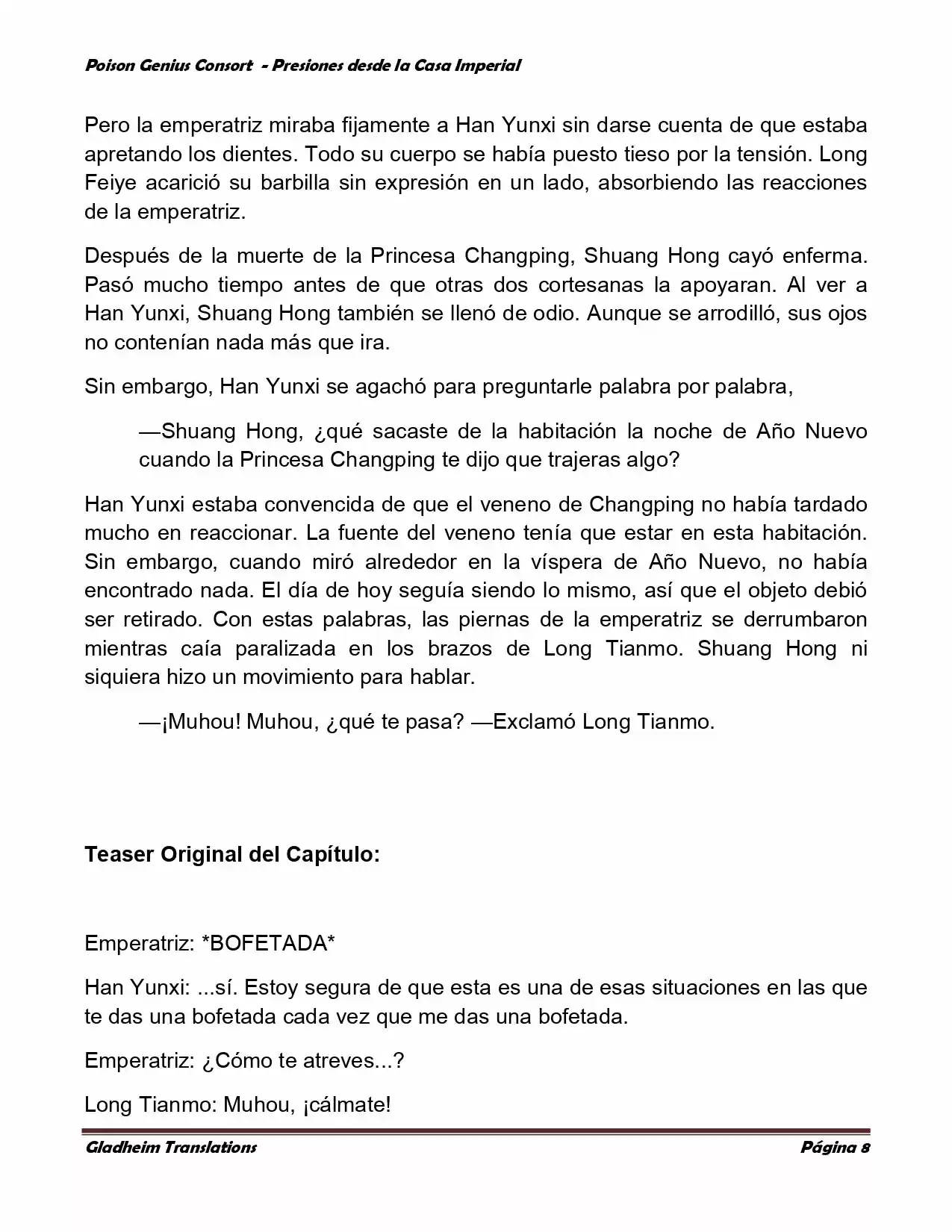 Poison Genious Consort (Novela) - Capítulo 167 - Página 8 - LectorTMOo