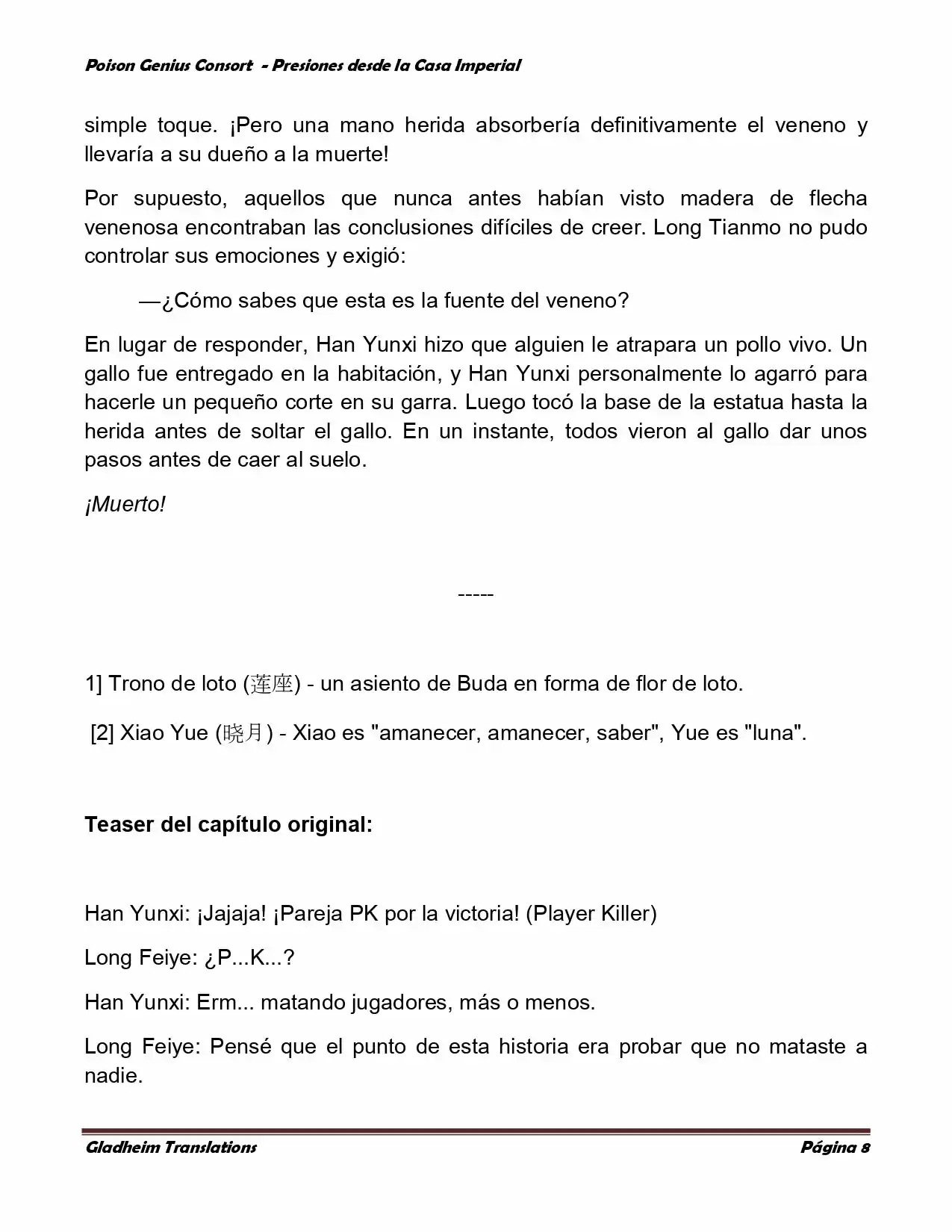 Poison Genious Consort (Novela) - Capítulo 168 - Página 8 - LectorTMOo