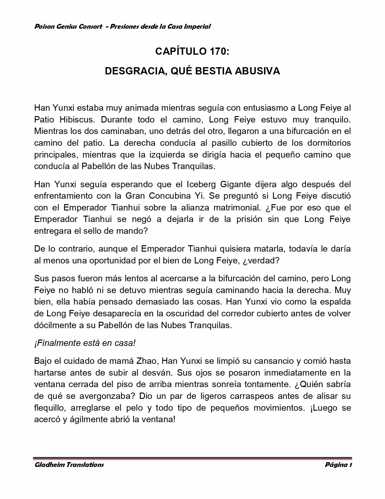 Poison Genious Consort (Novela) - Capítulo 170 - Página 1 - LectorTMOo