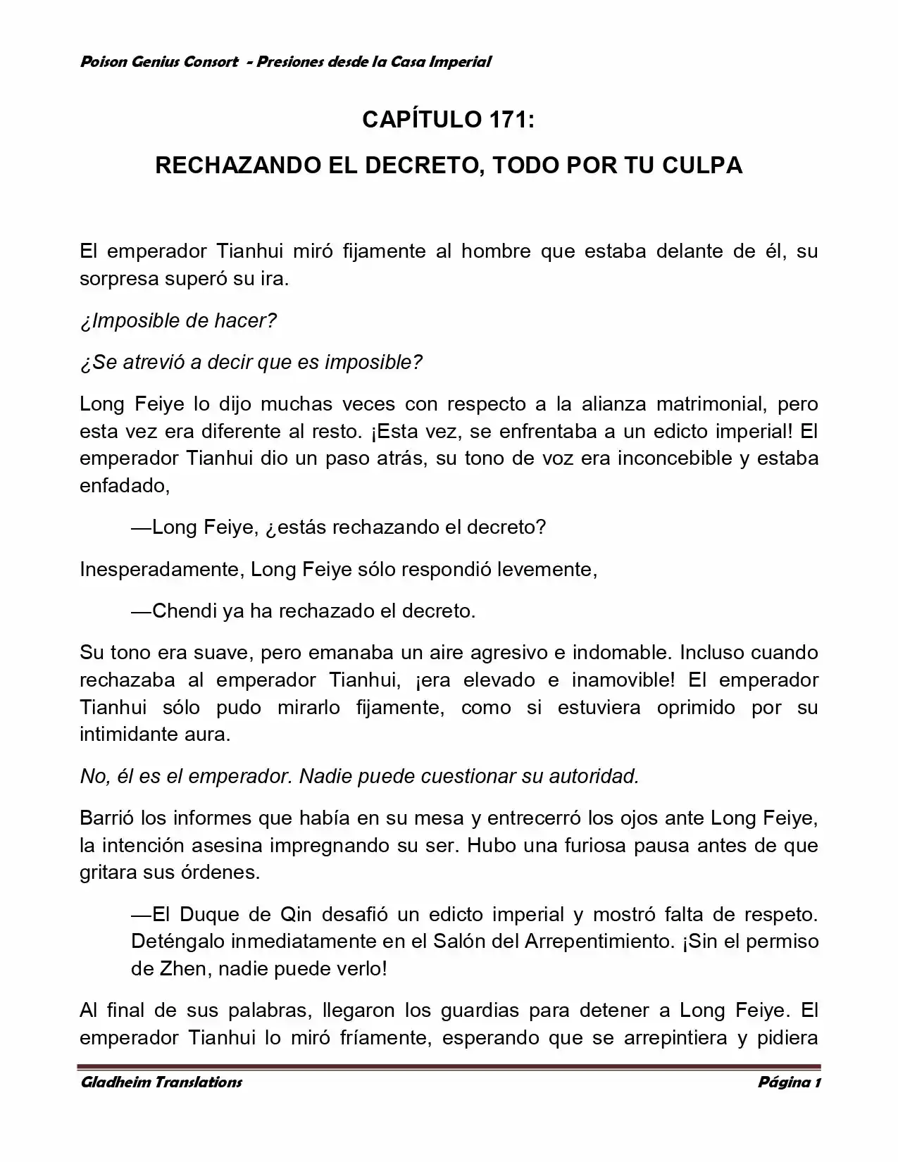 Poison Genious Consort (Novela) - Capítulo 171 - Página 1 - LectorTMOo