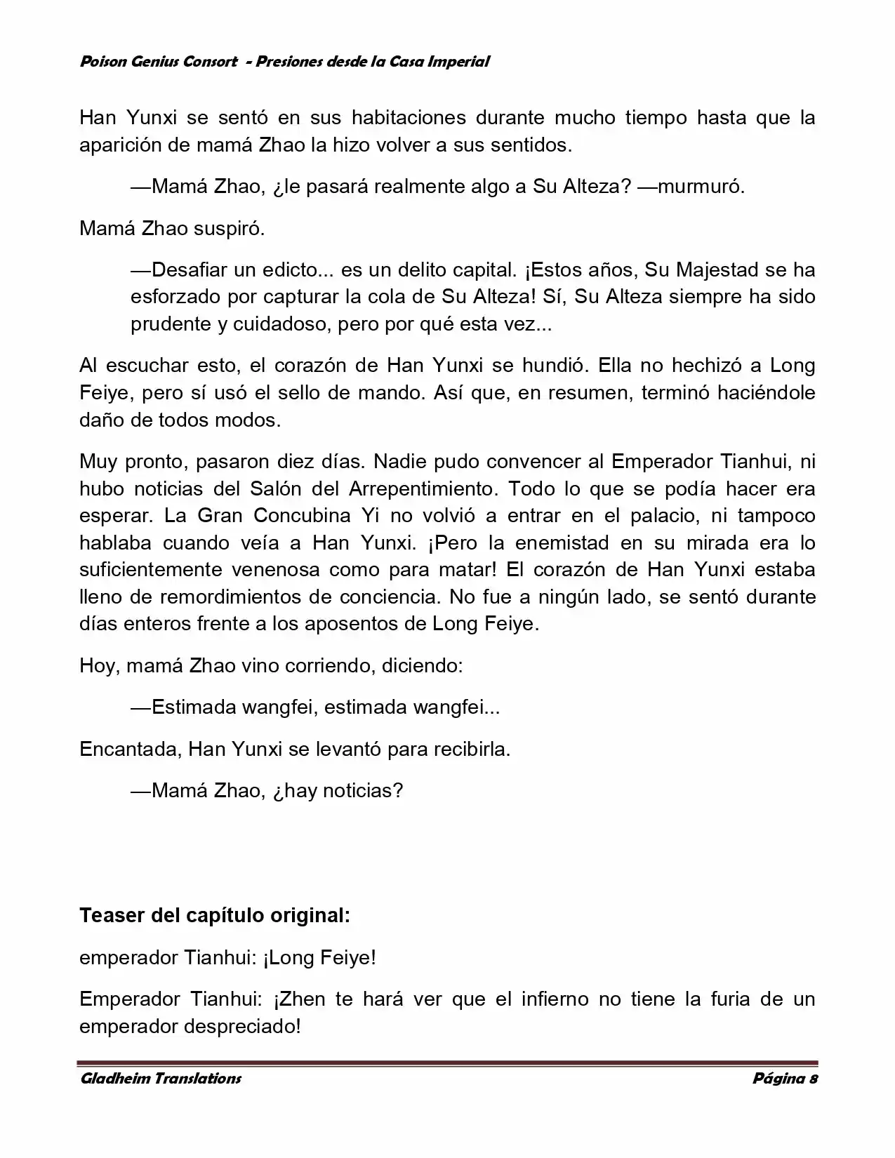 Poison Genious Consort (Novela) - Capítulo 171 - Página 8 - LectorTMOo