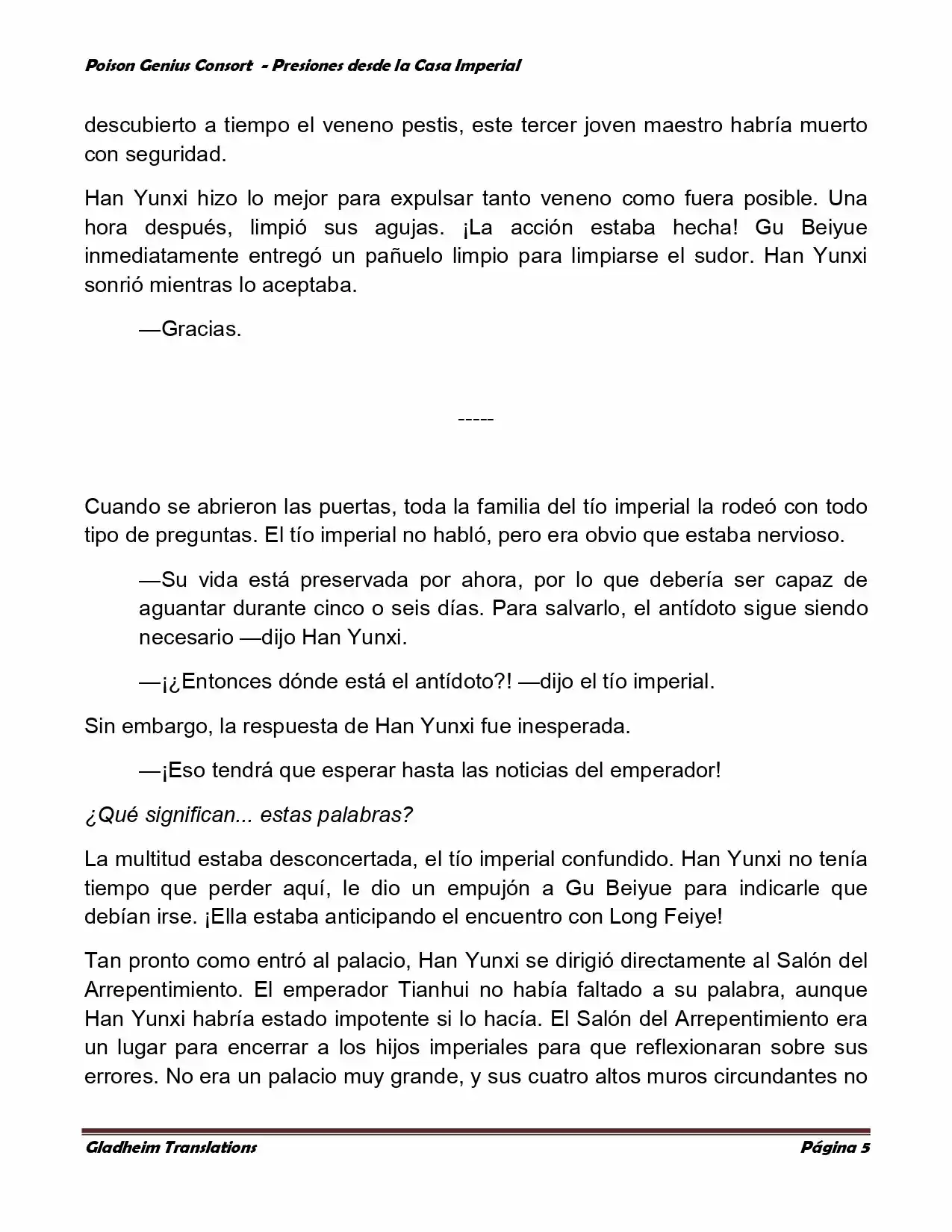 Poison Genious Consort (Novela) - Capítulo 174 - Página 5 - LectorTMOo