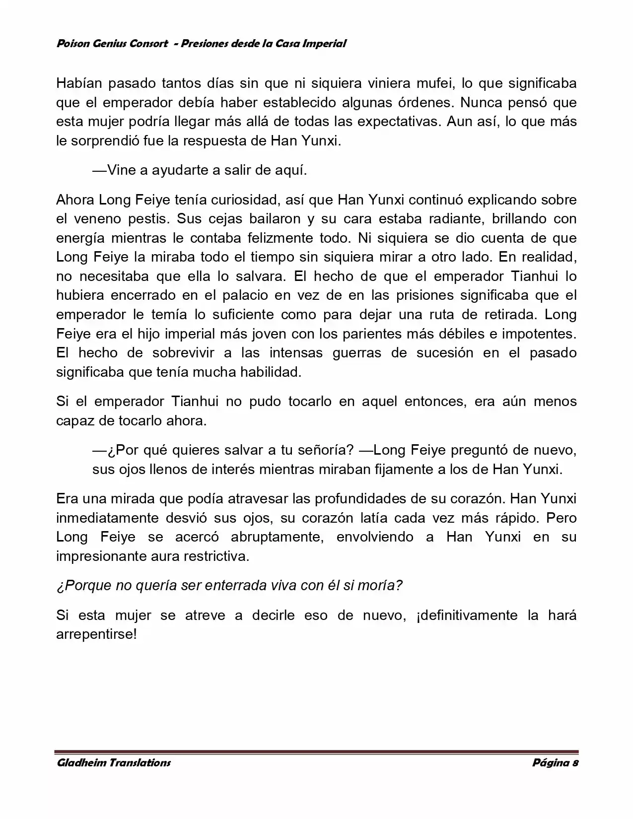 Poison Genious Consort (Novela) - Capítulo 174 - Página 8 - LectorTMOo