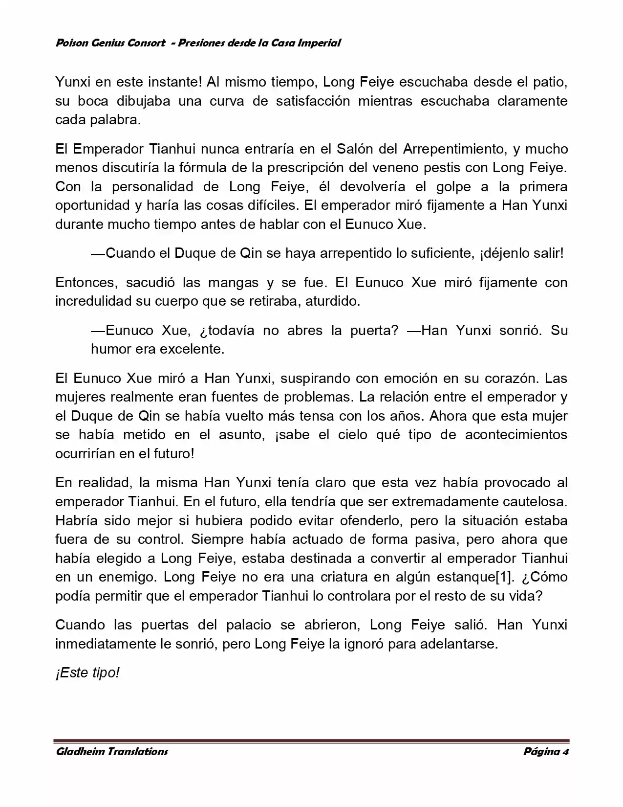 Poison Genious Consort (Novela) - Capítulo 175 - Página 4 - LectorTMOo