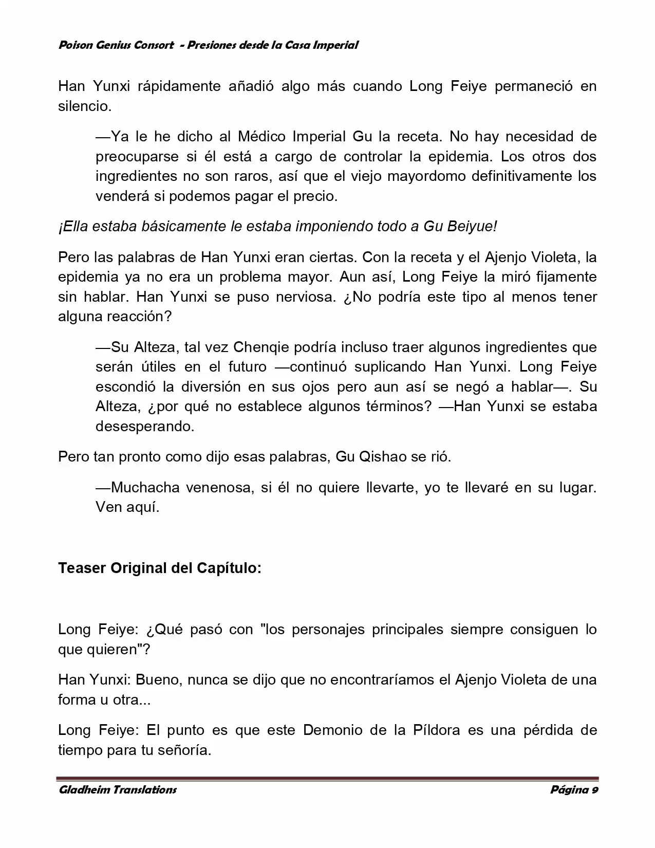 Poison Genious Consort (Novela) - Capítulo 177 - Página 9 - LectorTMOo