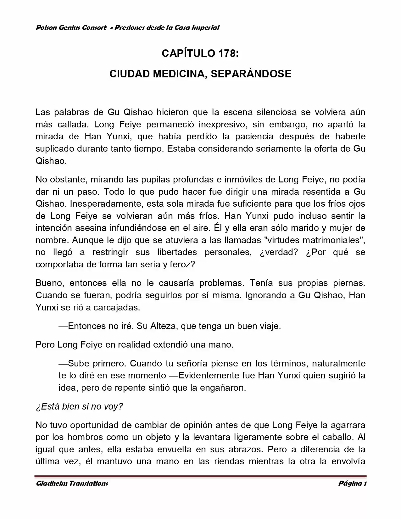 Poison Genious Consort (Novela) - Capítulo 178 - Página 1 - LectorTMOo