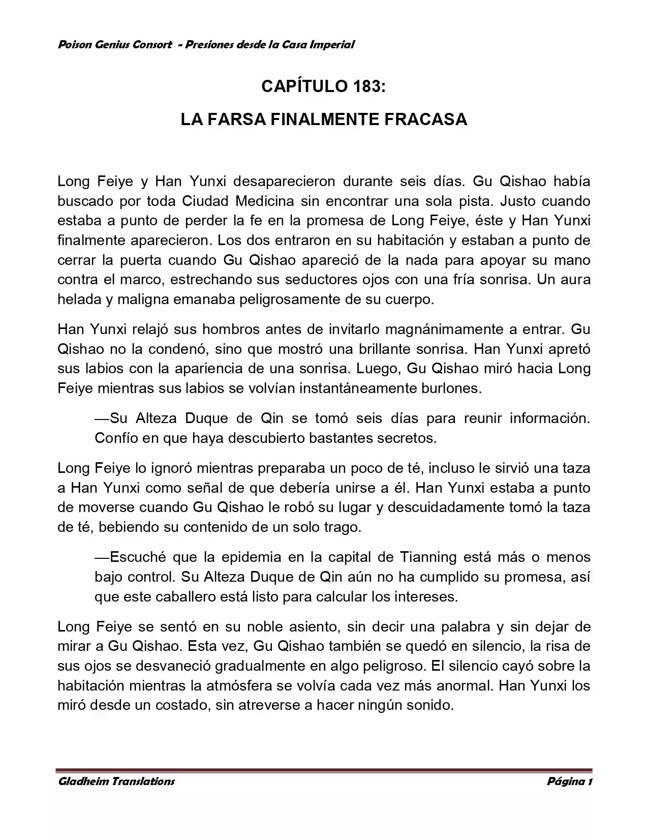 Poison Genious Consort (Novela) - Capítulo 183 - Página 1 - LectorTMOo